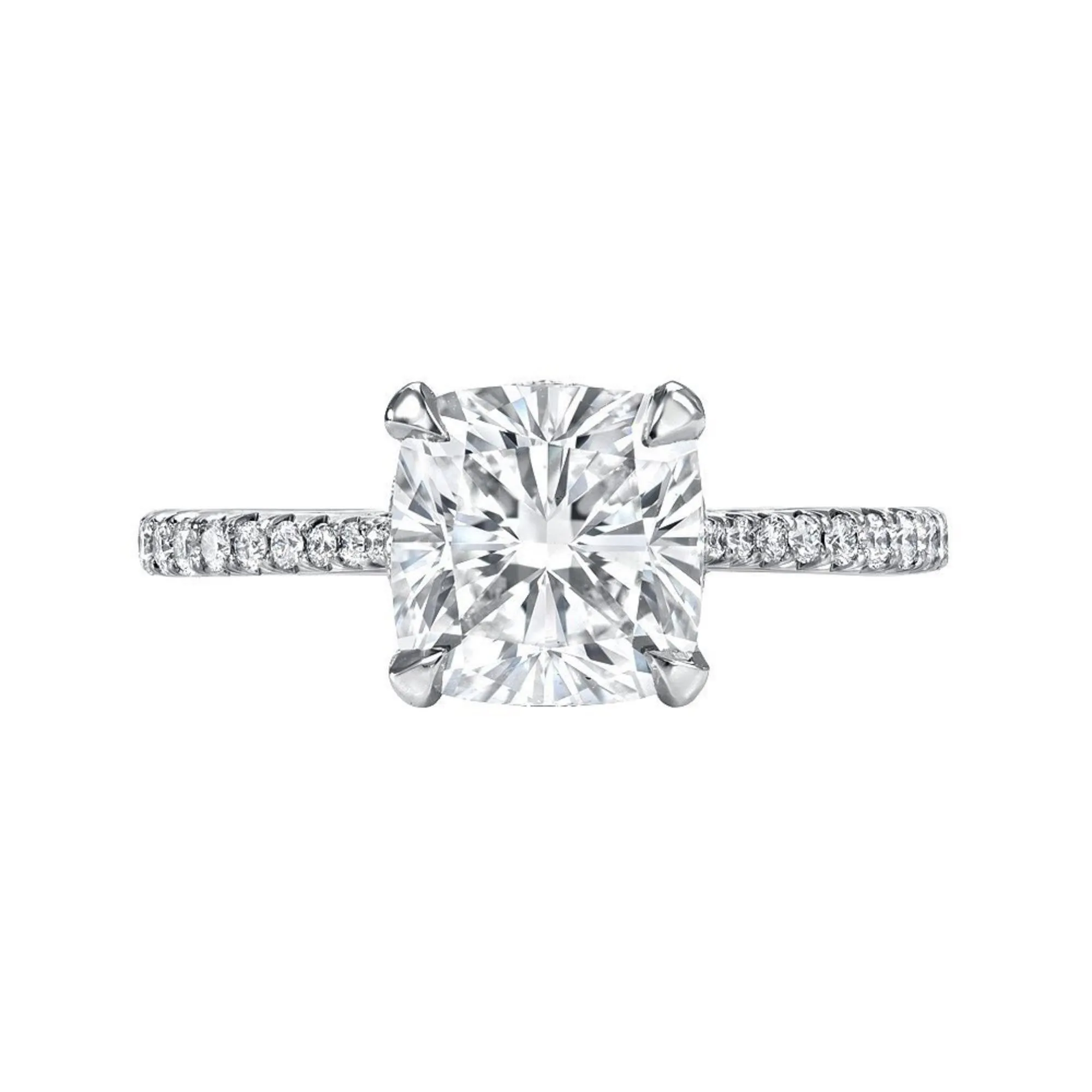 2.50 ctw 4 Prong Cushion Cut Engagement Ring