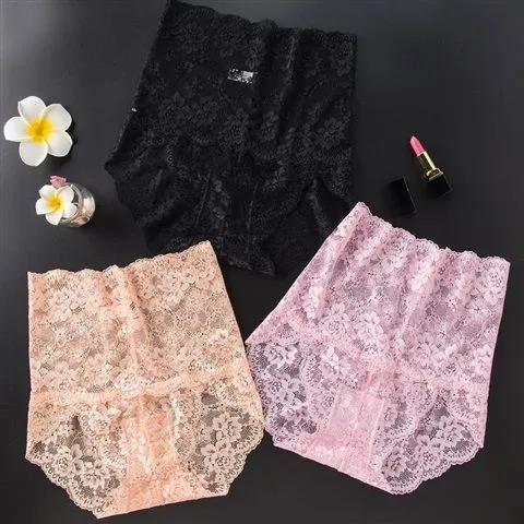 3 Pieces Plus Size Butt Lifter Sexy High Waist Seamless Lace Panties Women  Panties