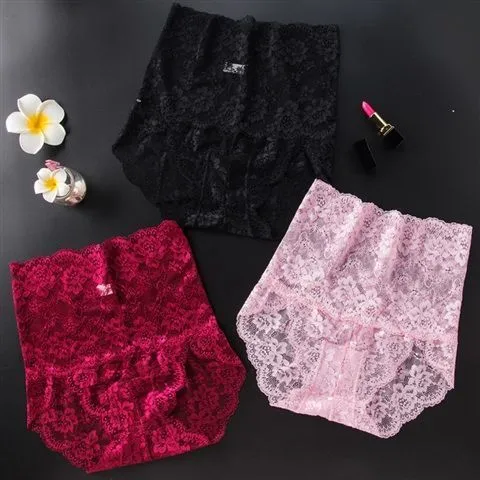 3 Pieces Plus Size Butt Lifter Sexy High Waist Seamless Lace Panties Women  Panties