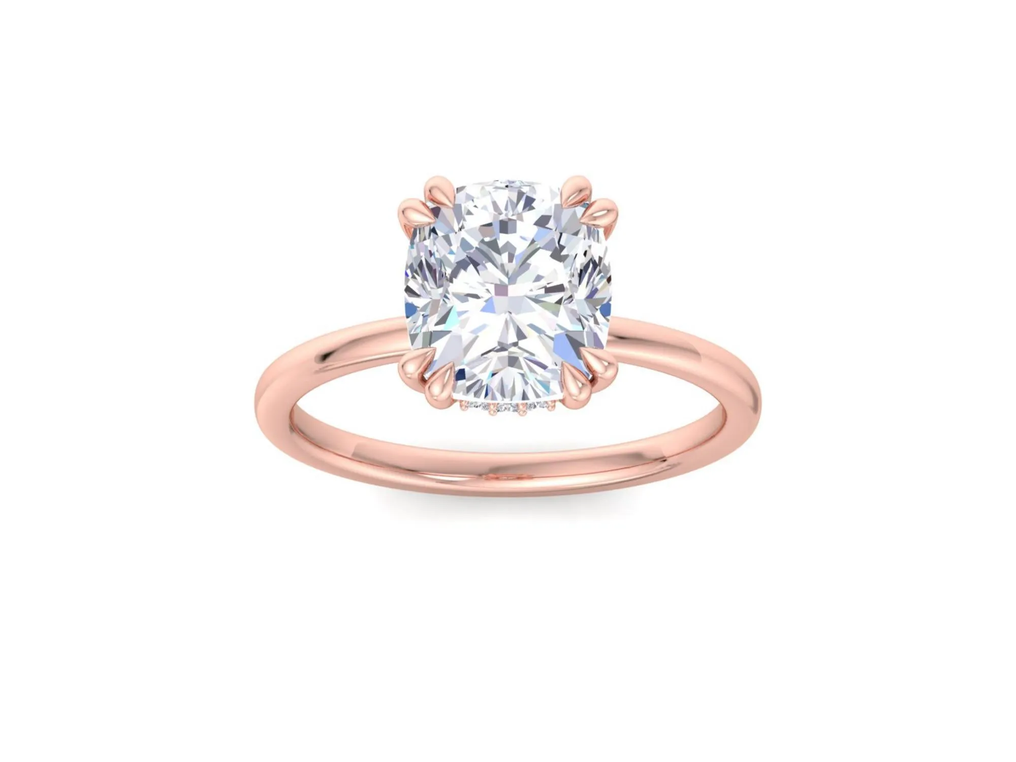 3.0ct Cushion cut moissanite engagement ring