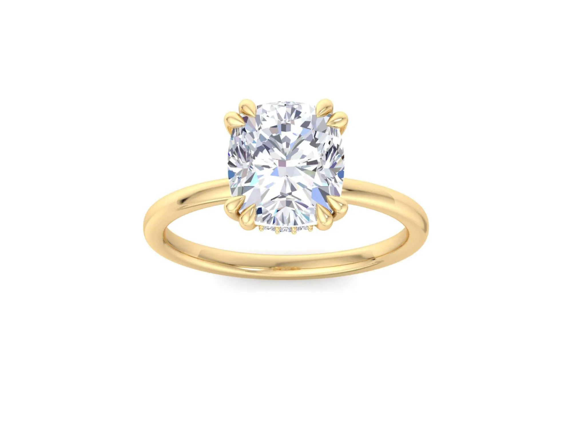 3.0ct Cushion cut moissanite engagement ring