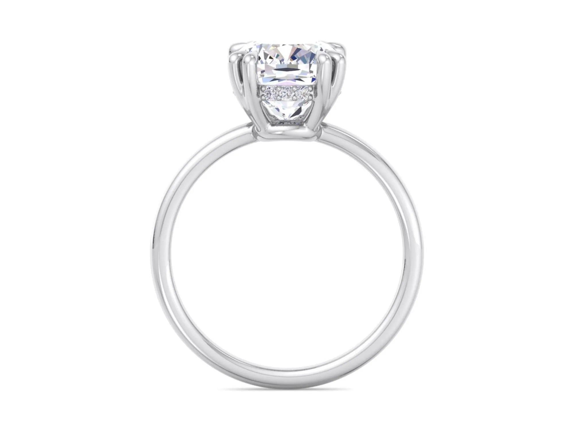 3.0ct Cushion cut moissanite engagement ring