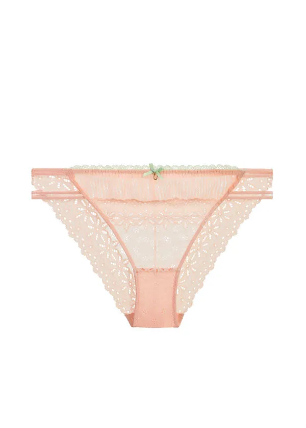 ANNIE Plus Seductive Floral Pink Lace Brief Panties