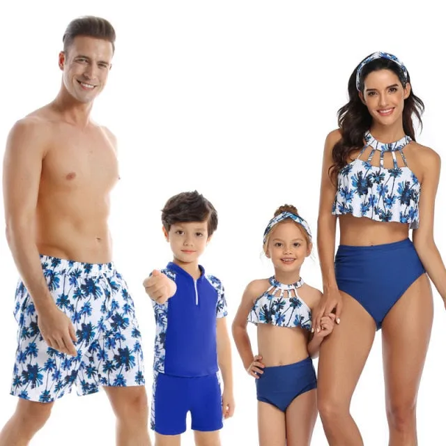 AshoreShop Family Matching Swimwear Mother Daughter Father Son