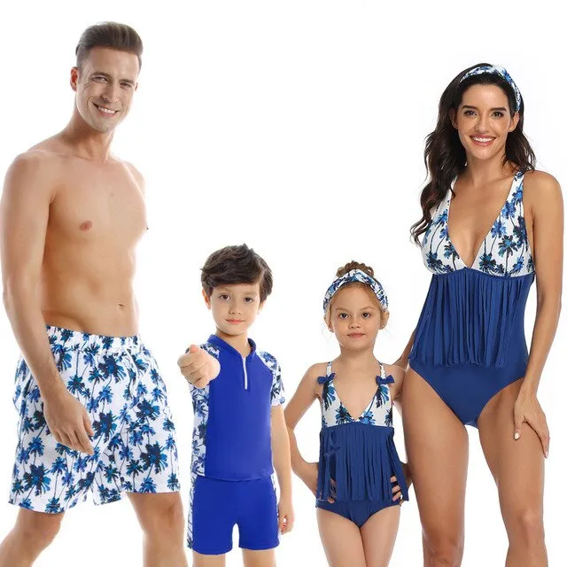 AshoreShop Family Matching Swimwear Mother Daughter Father Son