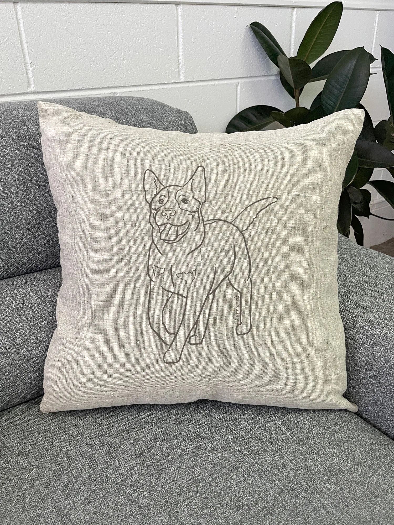 Australian Cattle Dog Linen Cushion Cover