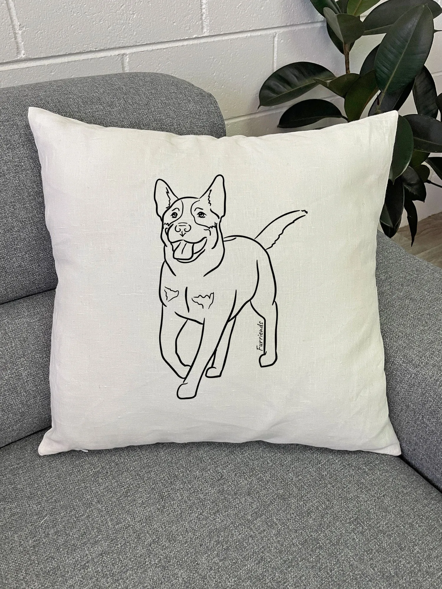 Australian Cattle Dog Linen Cushion Cover