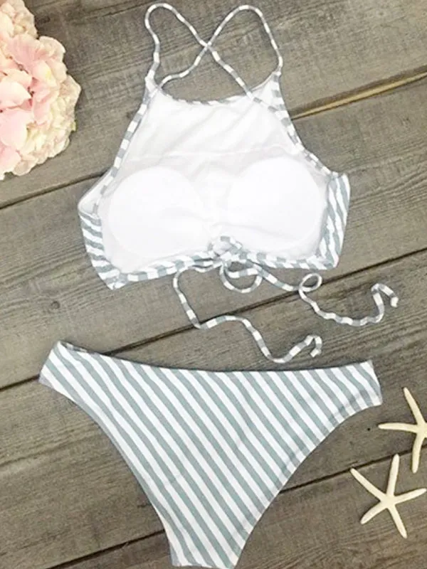 Beach Please Striped Bikini Sets