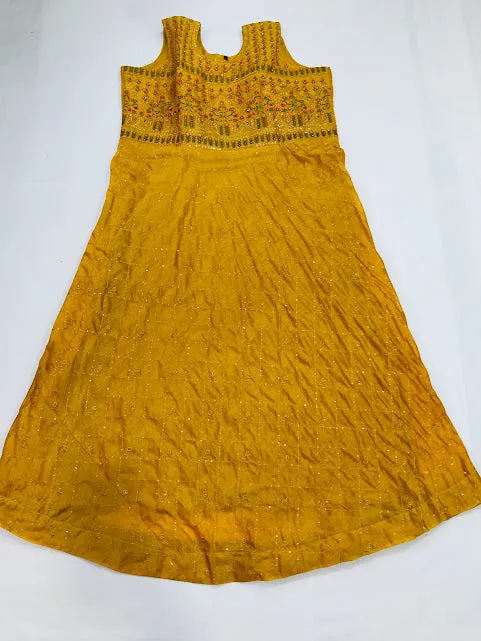 Beautiful Yellow colored Cotton Embroidery Work Kurti & Pant With Dupatta