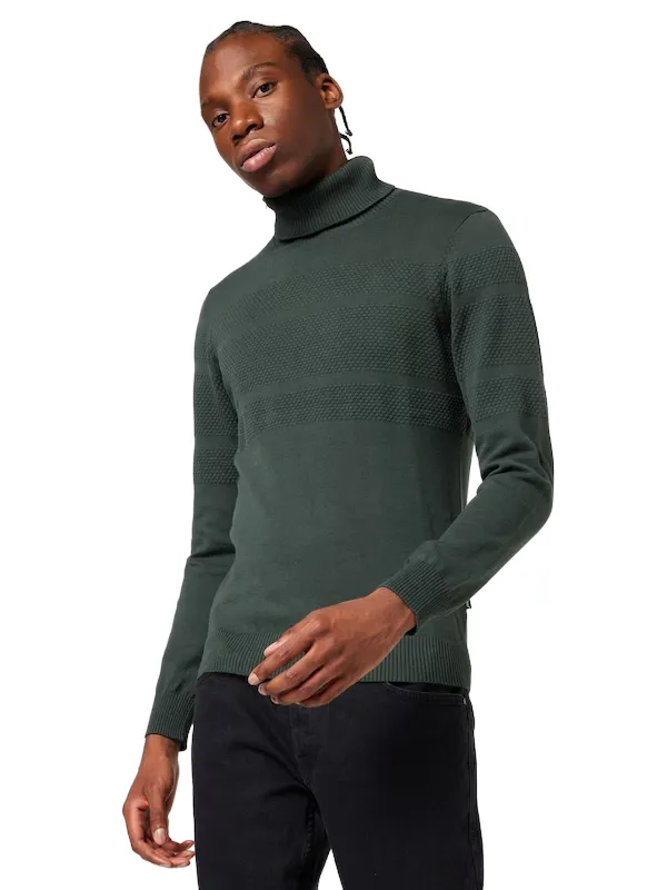 Blend Men's turtleneck pullover sweater 20715853 196110 forest green