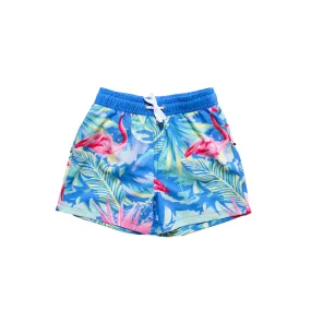 Blueberry Bay Swim - Indigo Flamingo Trunks