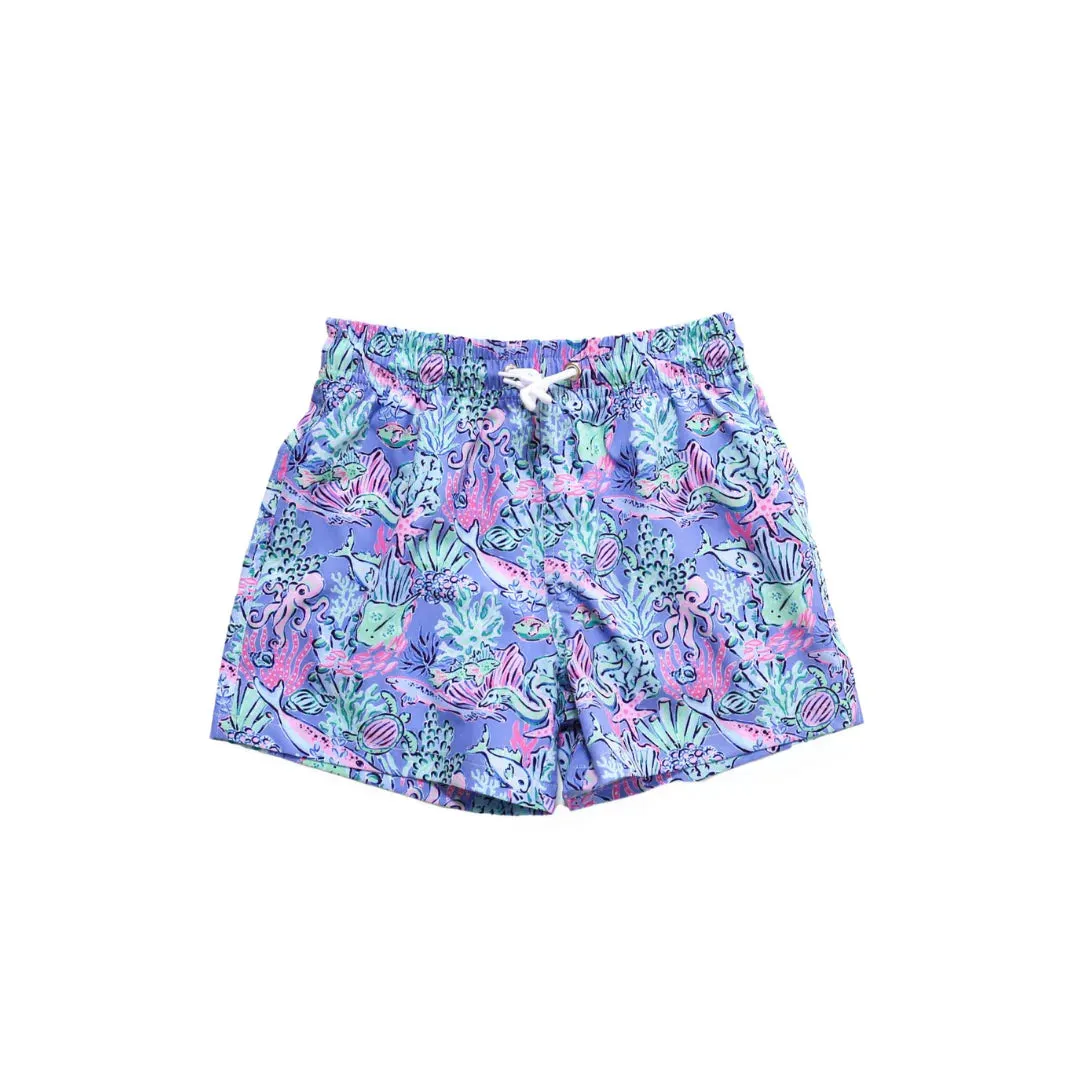 Blueberry Bay Swim - Marine Life Youth Trunks