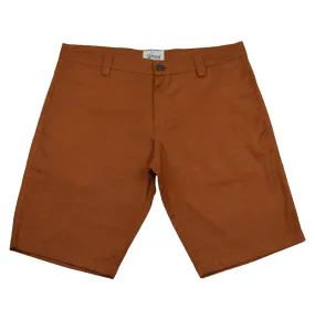 Brown Cotton Casual Shorts