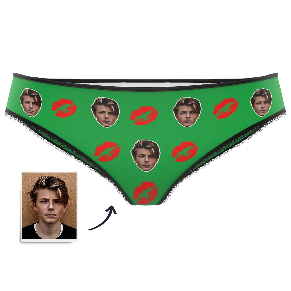 Couple Women's Custom Face Colorful Panties - Kiss