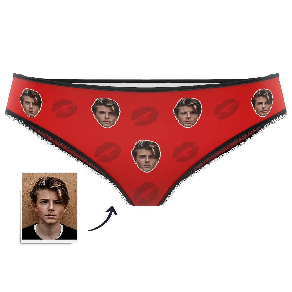 Couple Women's Custom Face Colorful Panties - Kiss