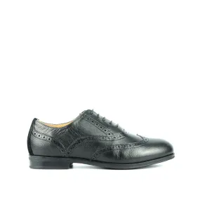 Courtney Wingtip Women's Shoes - Black Leather