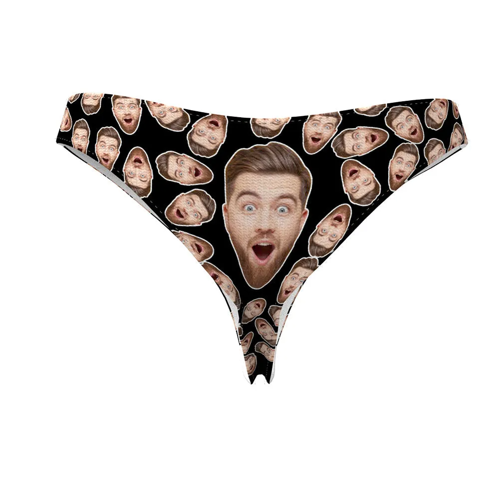 Custom Boyfriend Face Thong Panties Funny Christmas Gift For Her