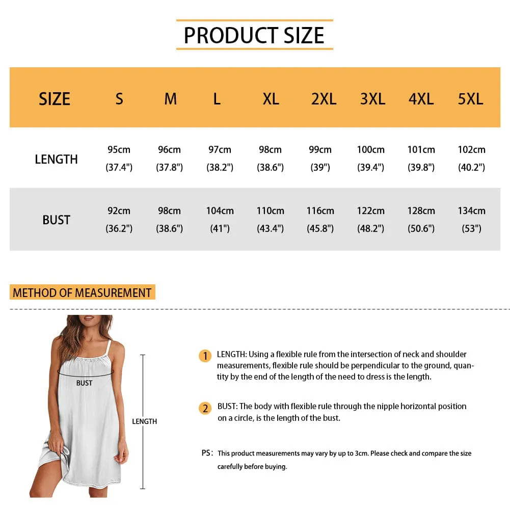 Custom Your Husband's Face Women Cute Cherry Suspender Nightdress Sleeveless Nightgown Soft Sleep Dress