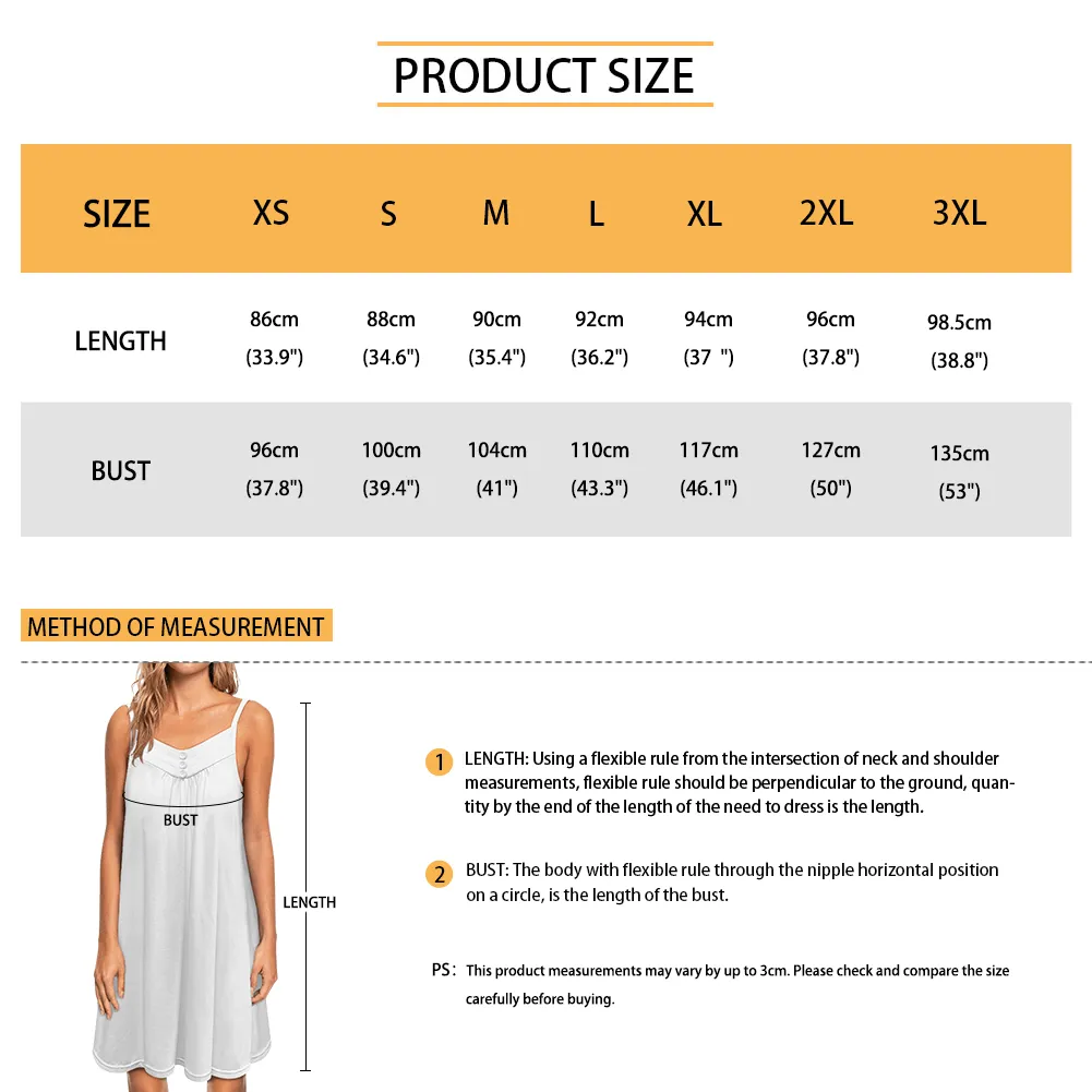 Custom Your Husband's Face Women Cute Cherry Suspender Nightdress Sleeveless Nightgown Soft Sleep Dress