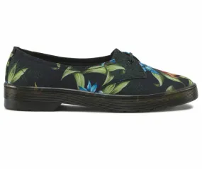 Dr. Martens women's canvas ballerina shoe Morada Hawaiian Floral T Canvas 16576002 black