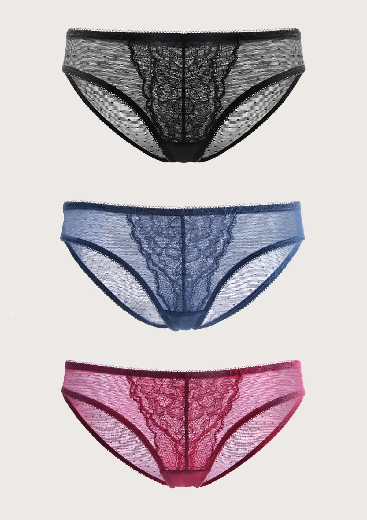 Enchante Lace Bikini Panties 3 Pack