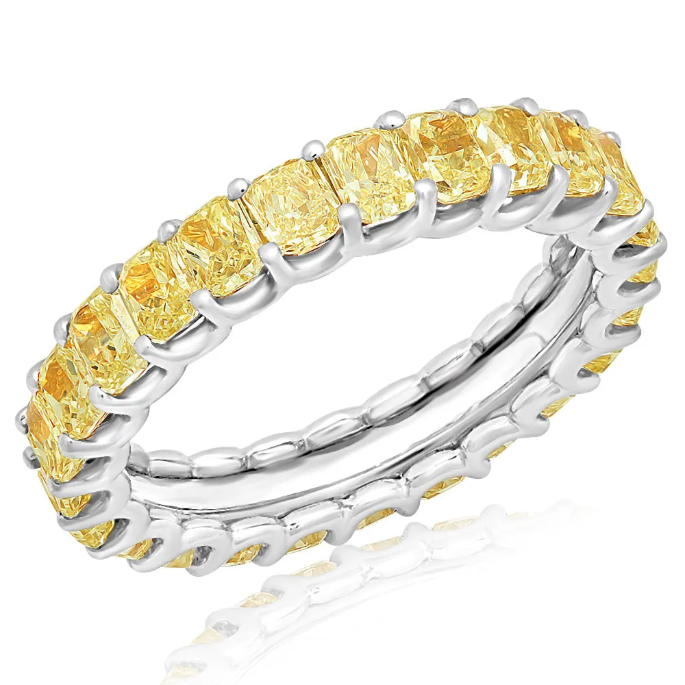 FLEUR 8 Carat Cushion Cut Diamond Eternity Band in Platinum 50 pointer By Mike Nekta SIZE 4-9