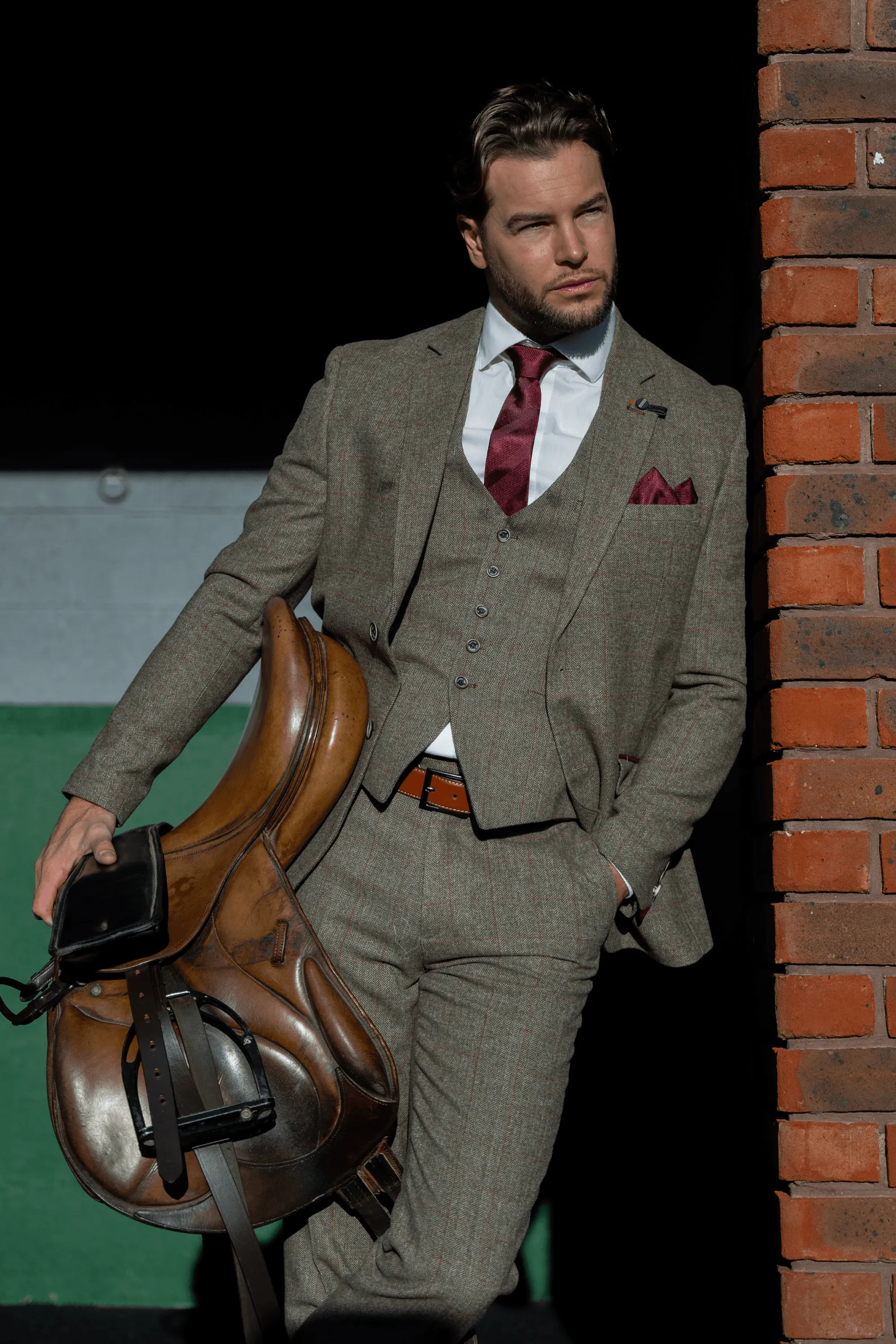 Gaston Sage Three Piece Suit