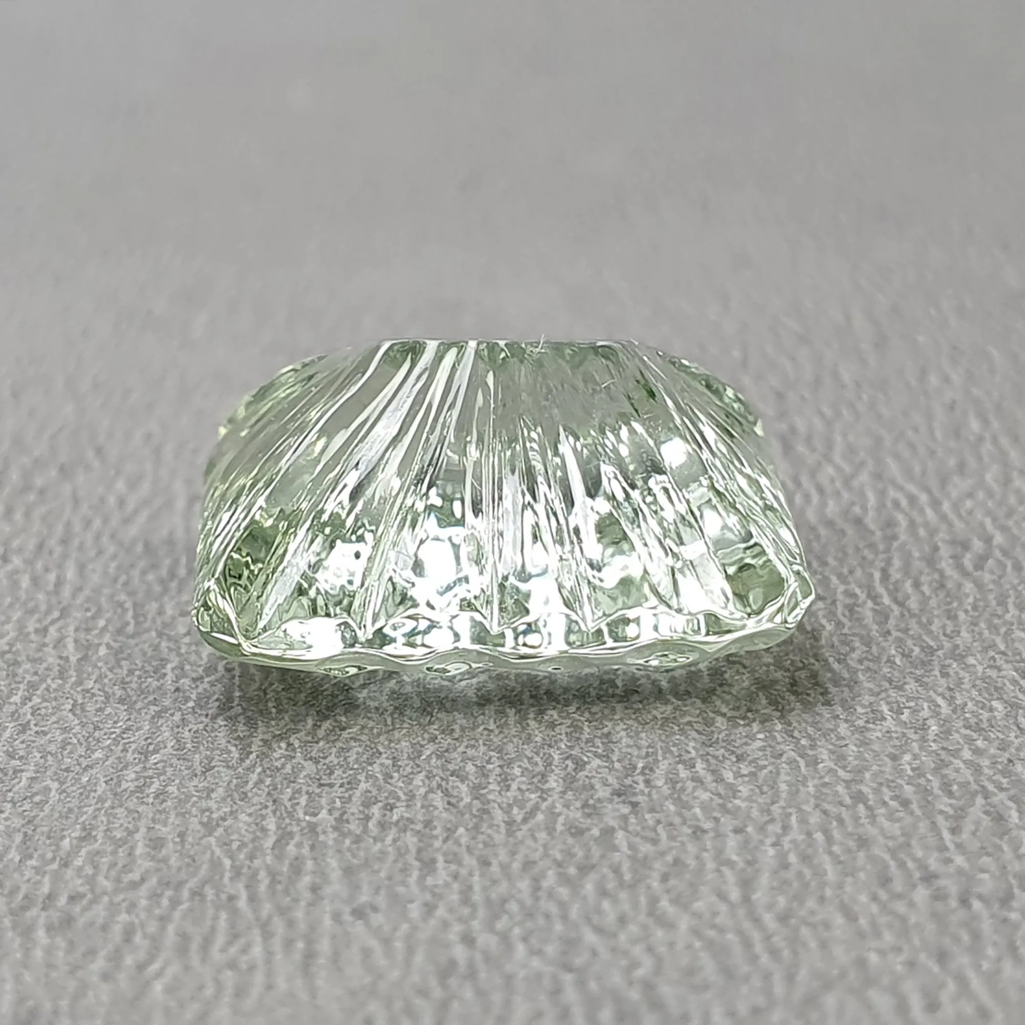 GREEN AQUAMARINE Gemstone Carving : 13.00cts Natural Untreated Aqua Hand Carved Cushion Shape 16*13mm (With Video)