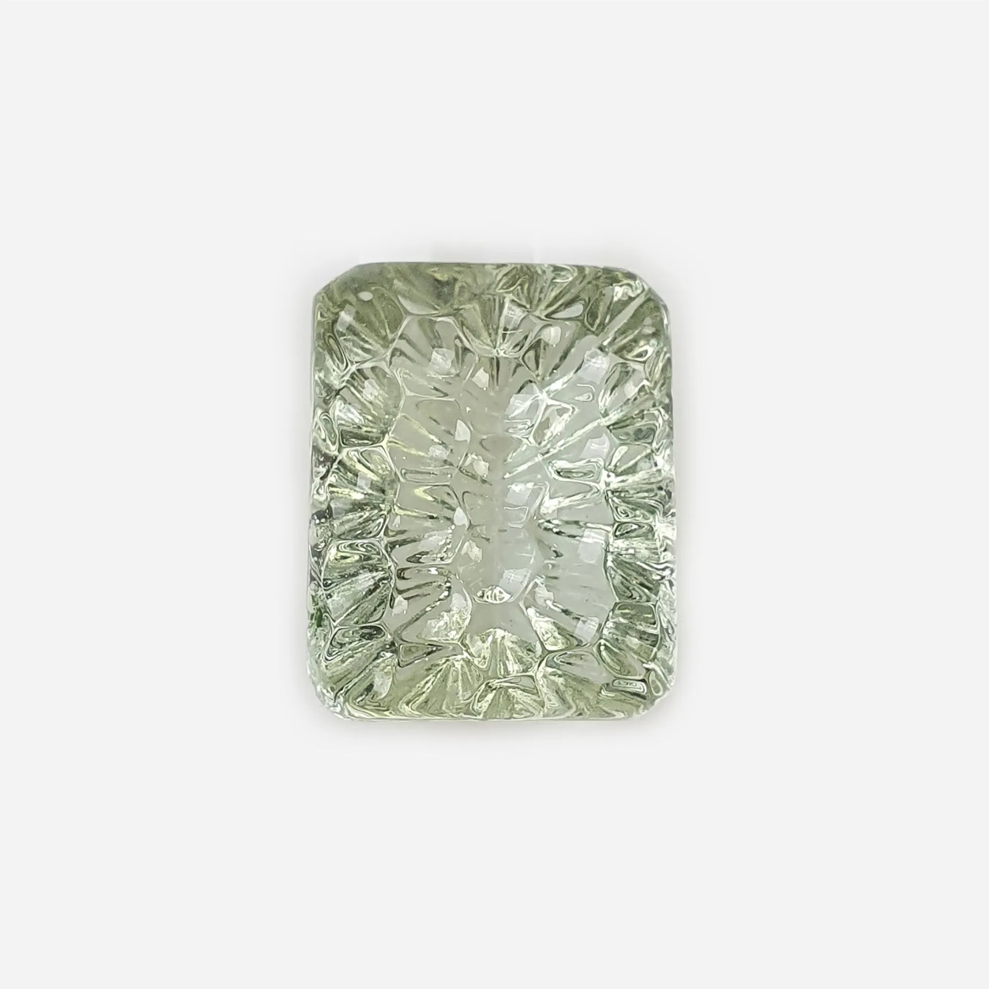 GREEN AQUAMARINE Gemstone Carving : 13.00cts Natural Untreated Aqua Hand Carved Cushion Shape 16*13mm (With Video)