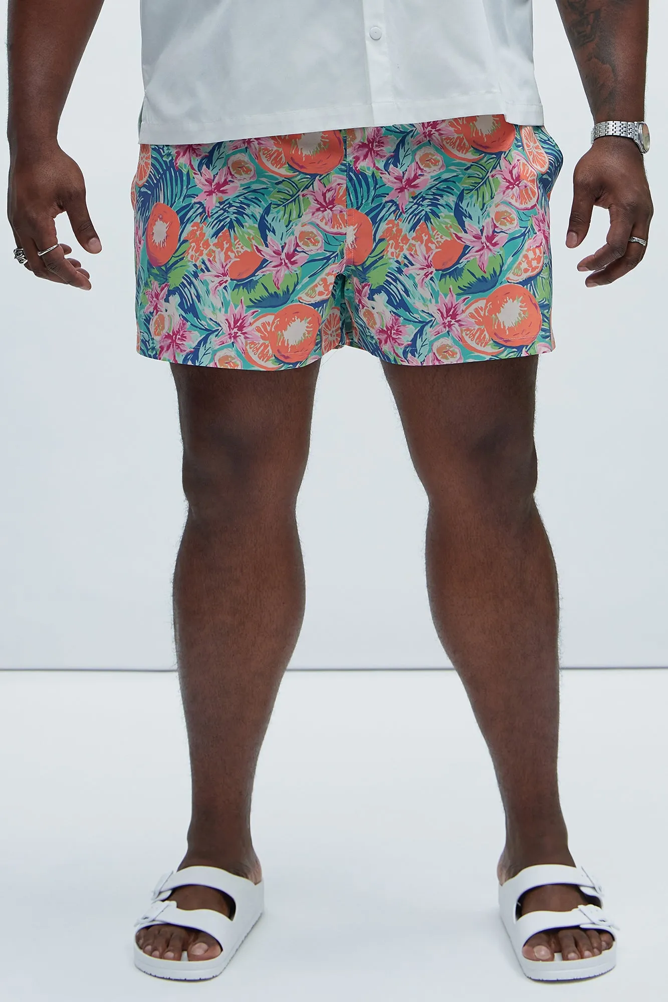 Grotto Mandarin Swim Trunks - Multi Color