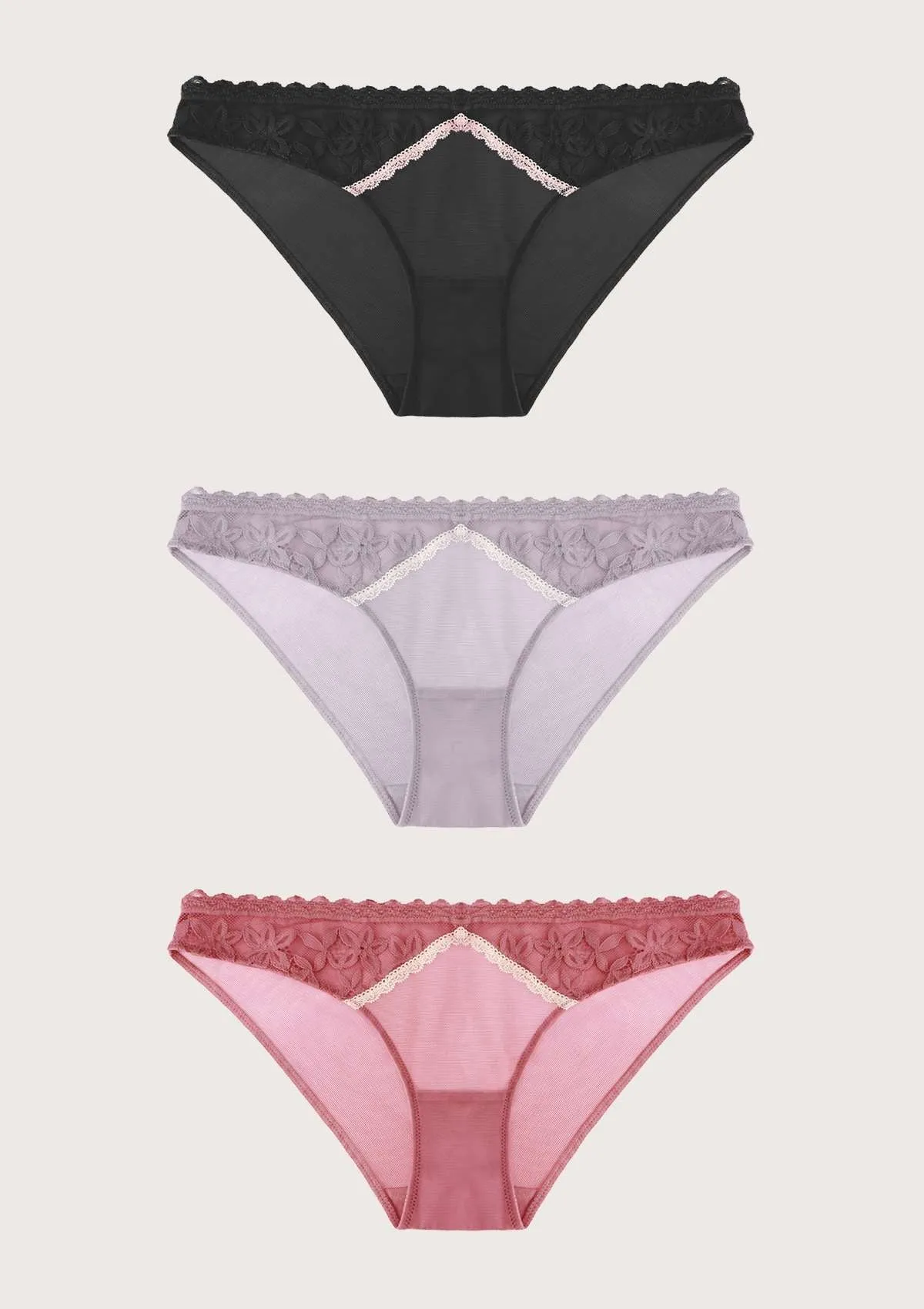 HSIA Contrast Color Bikini Panties 3 Pack