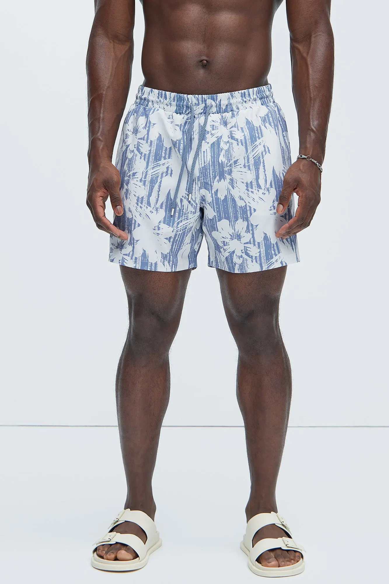 Irwin Distressed Swim Trunks - Blue/combo