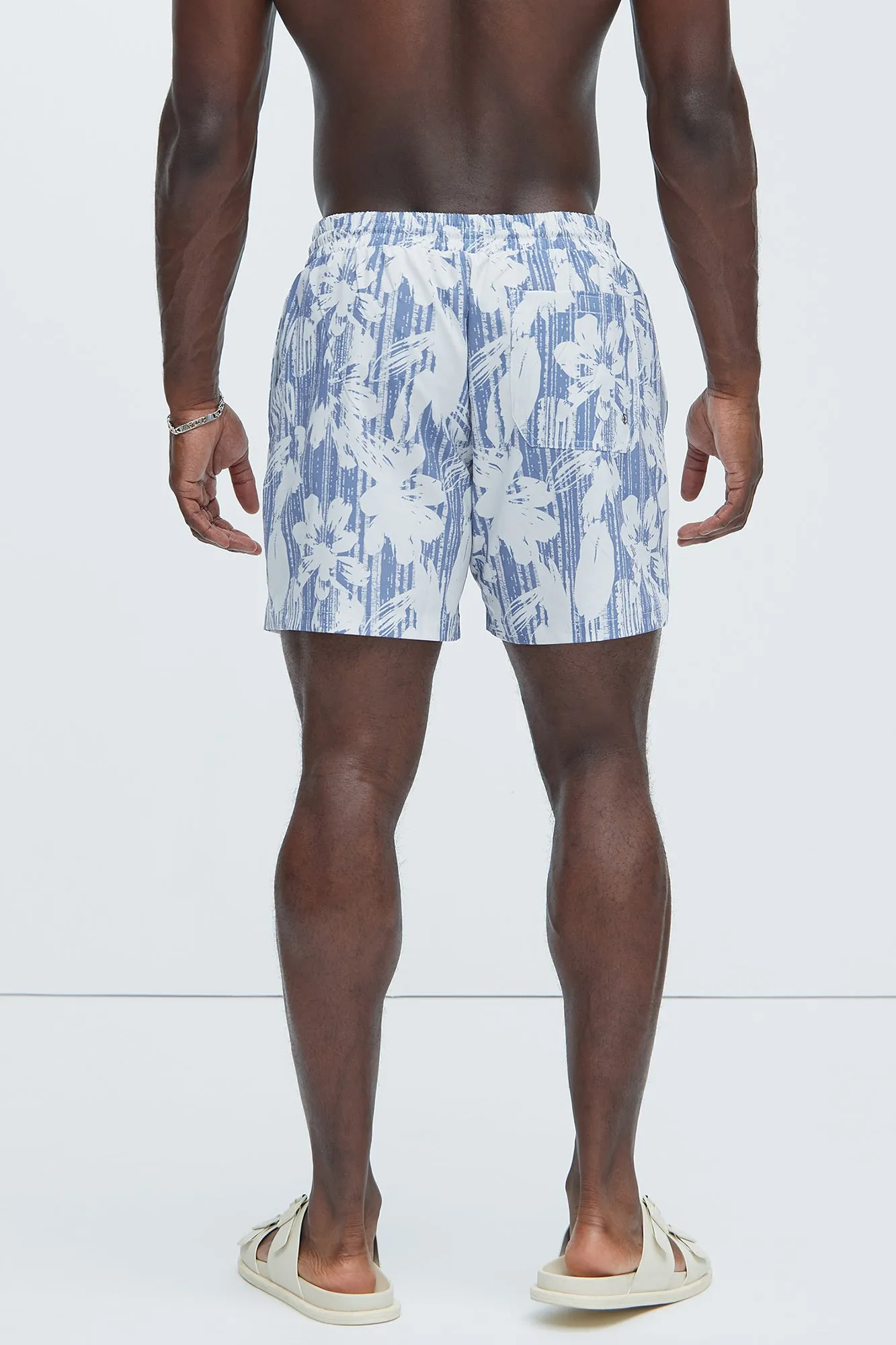 Irwin Distressed Swim Trunks - Blue/combo