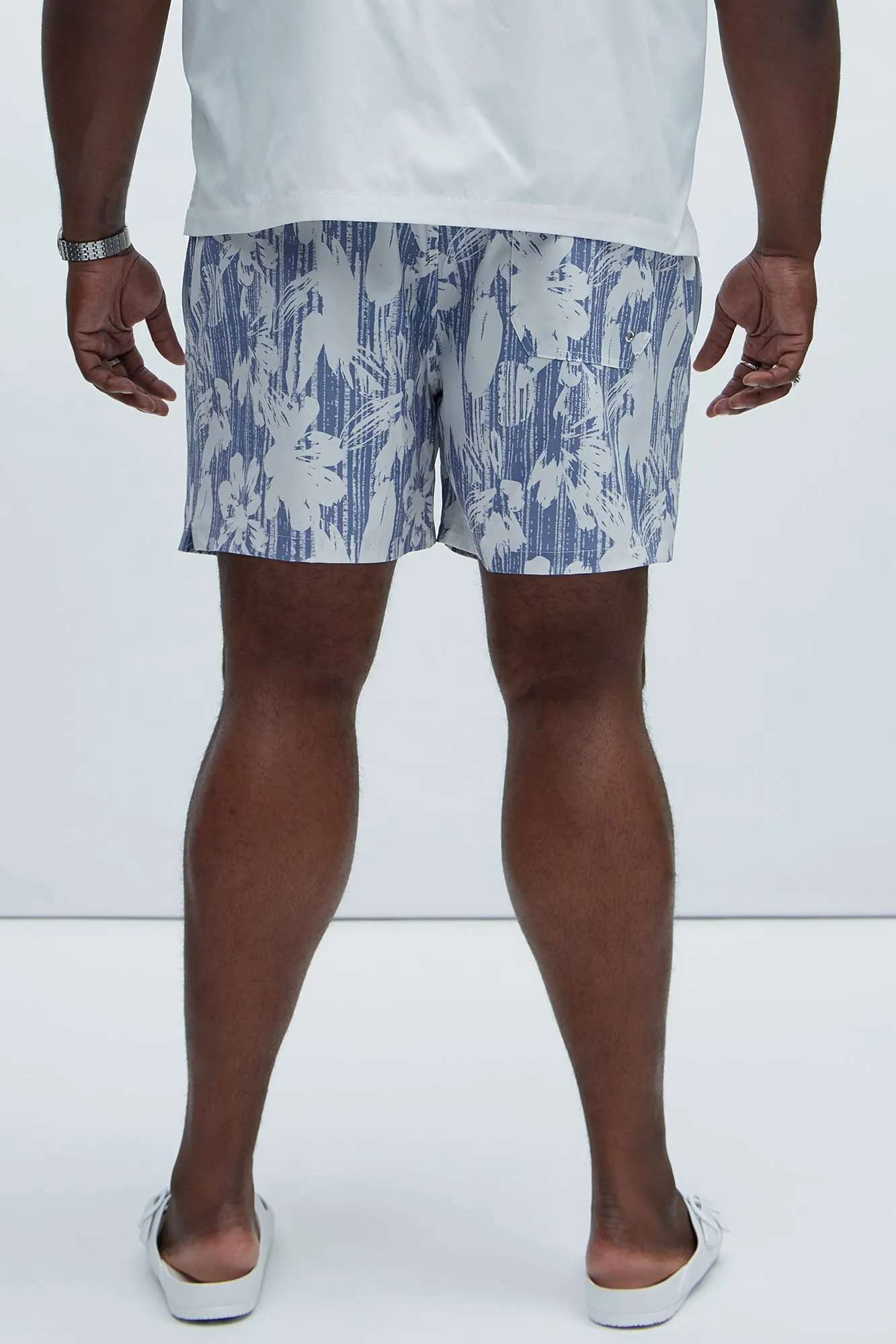 Irwin Distressed Swim Trunks - Blue/combo