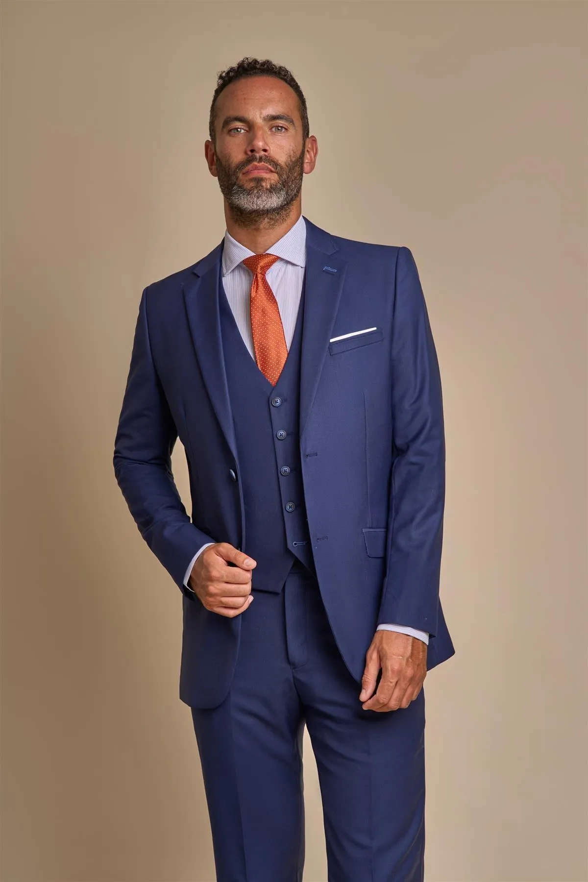 Jefferson Navy Long Three Piece Suit