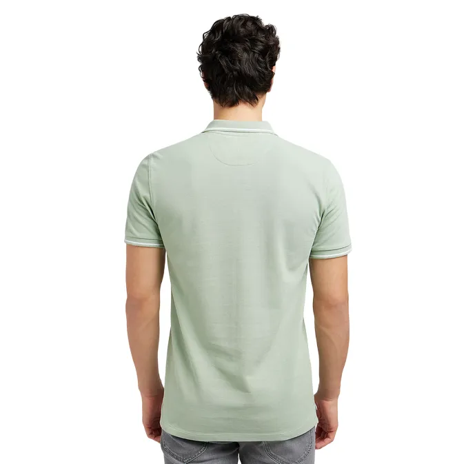 Lee men's short sleeve polo shirt in cotton pique 112349953 sage green