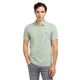 Lee men's short sleeve polo shirt in cotton pique 112349953 sage green