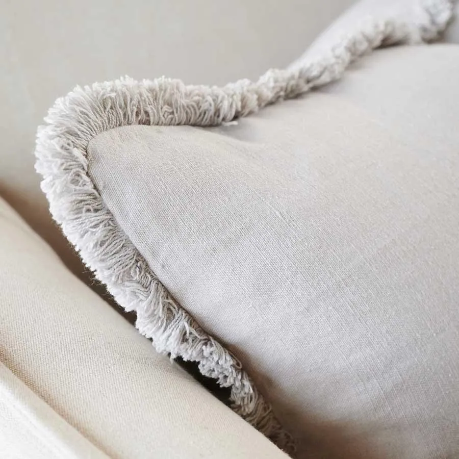 Luca Boho Linen Cushion - Silver Grey 50x50cm