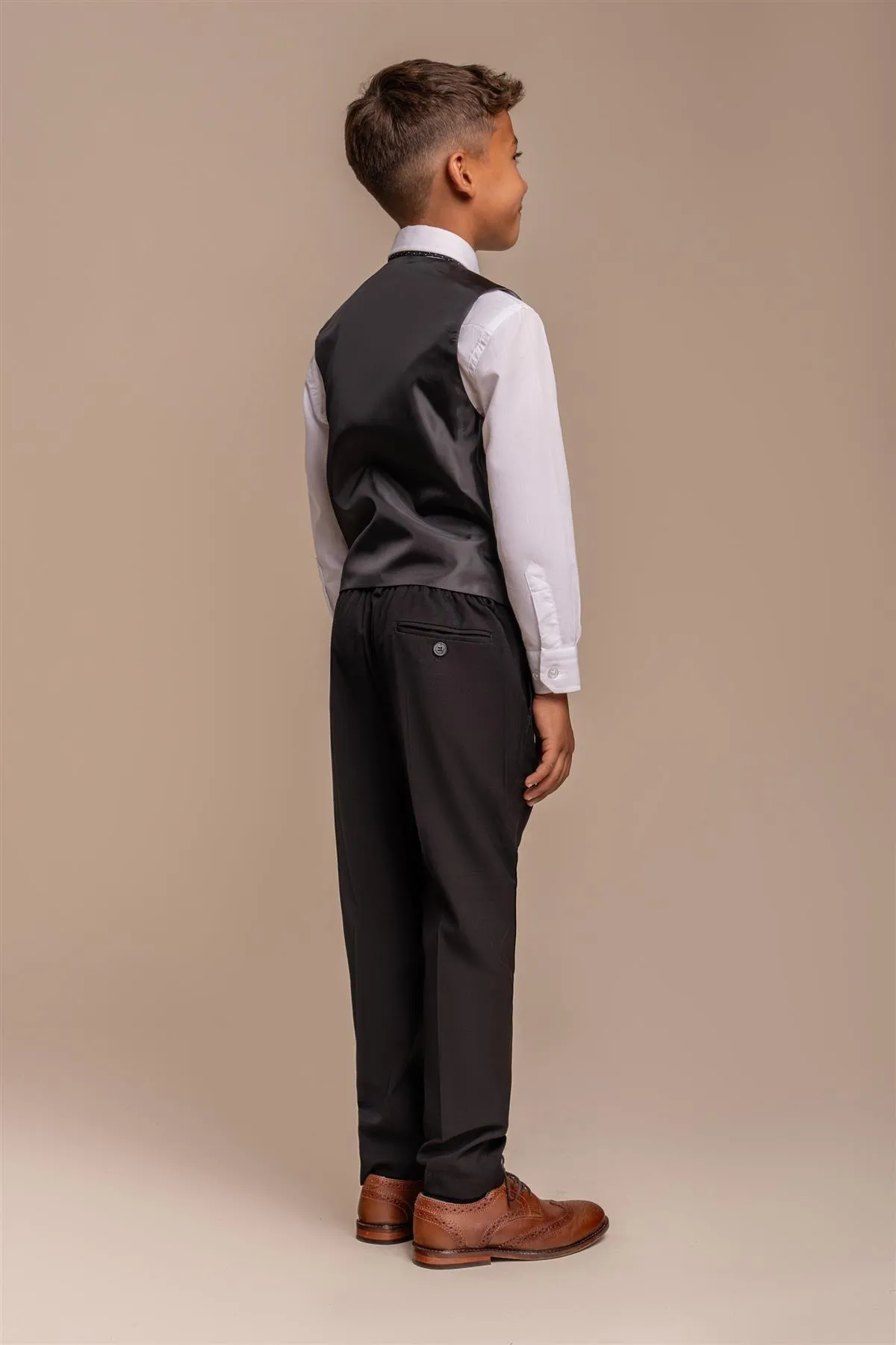 Marco Boys Black Three Piece Suit