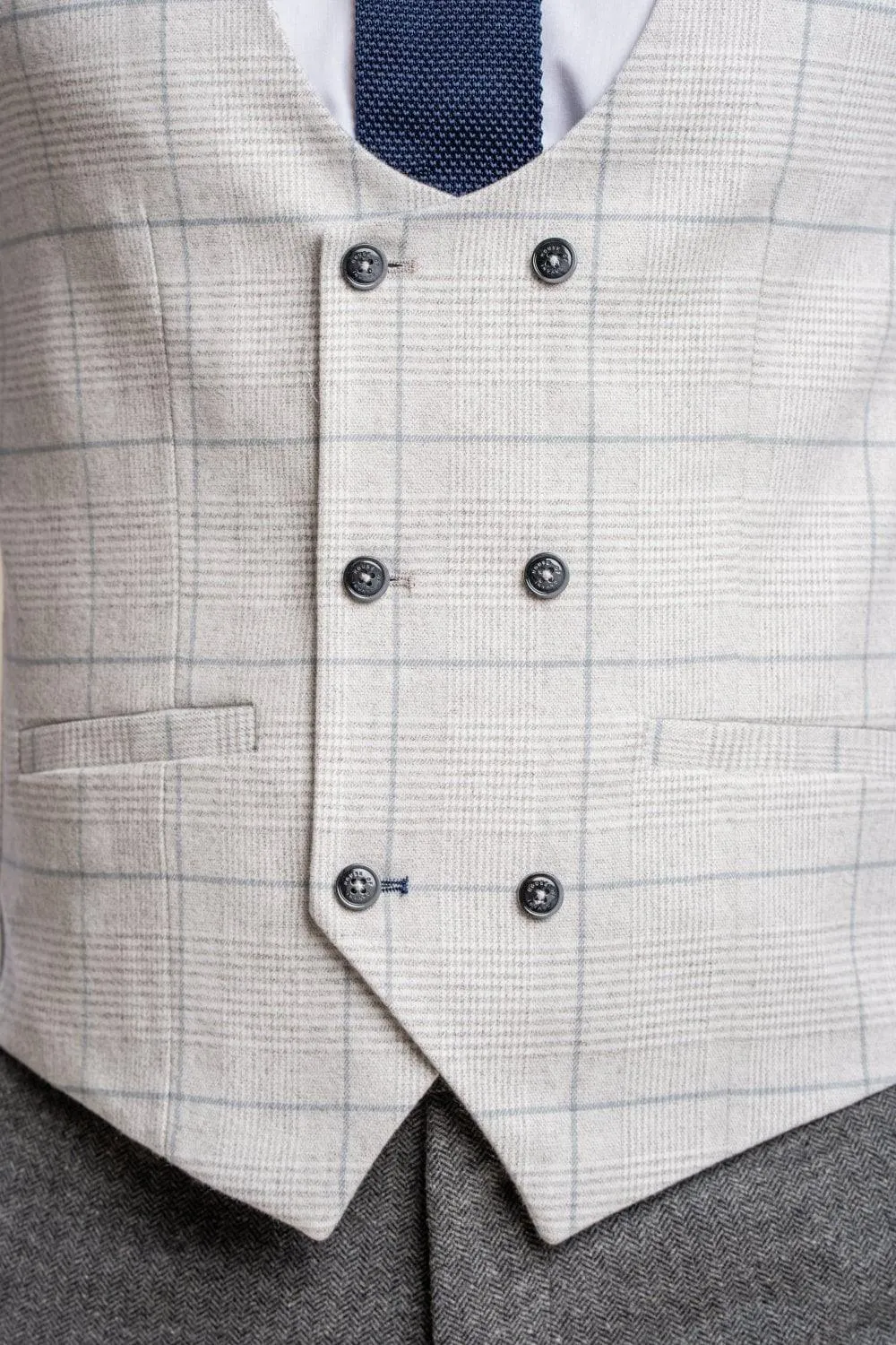 Martez Grey Suit With Radika Check Waistcoat