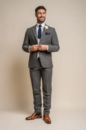 Martez Grey Suit With Radika Check Waistcoat