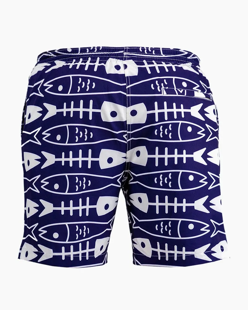 Men's Swim Beach Trunks - Fish Bone