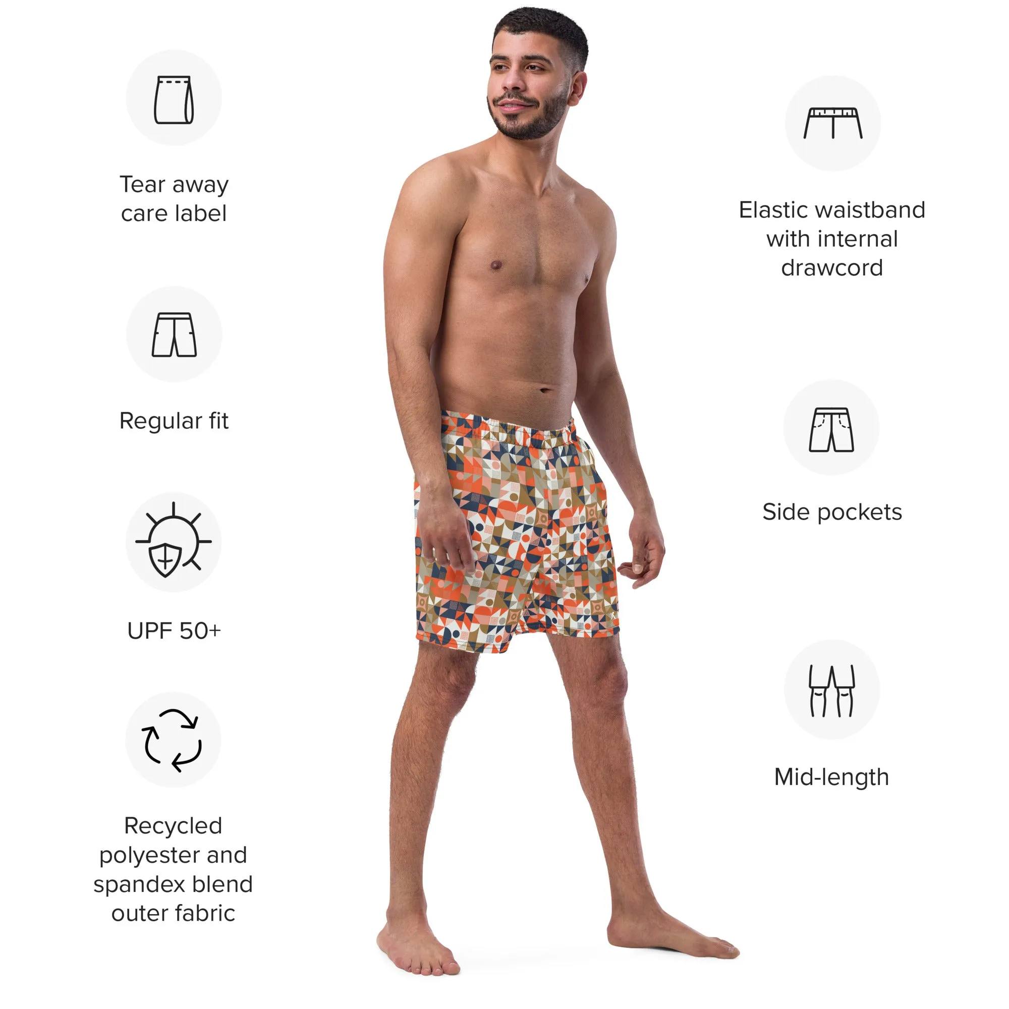 Men's Whites Swim Trunks