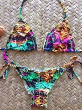 Multi-colored Halter Bikini Sets