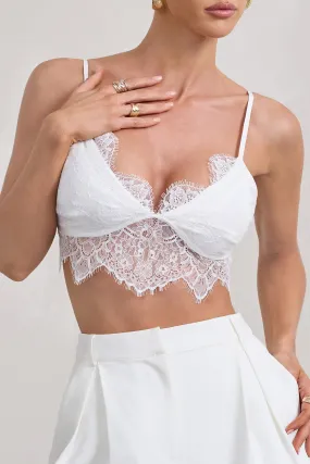 Natalia | White Lace Bralette