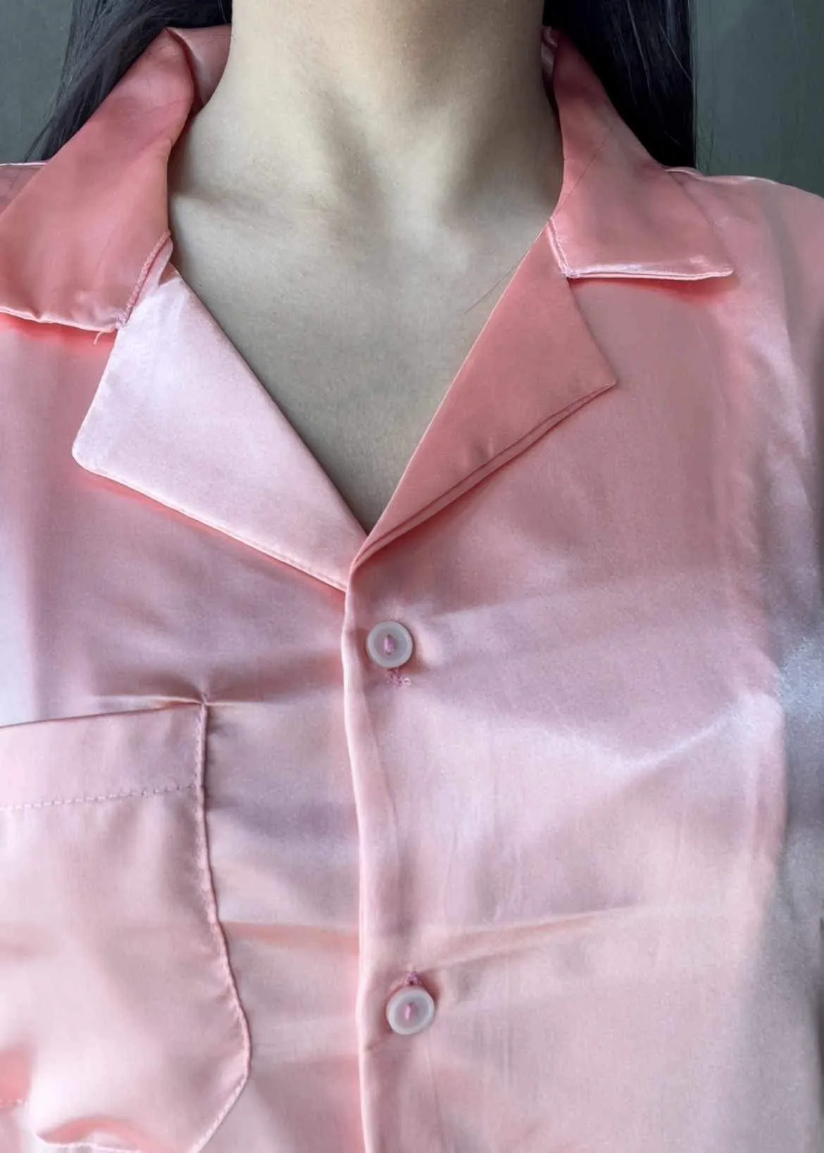 Peach Satin Night Suit