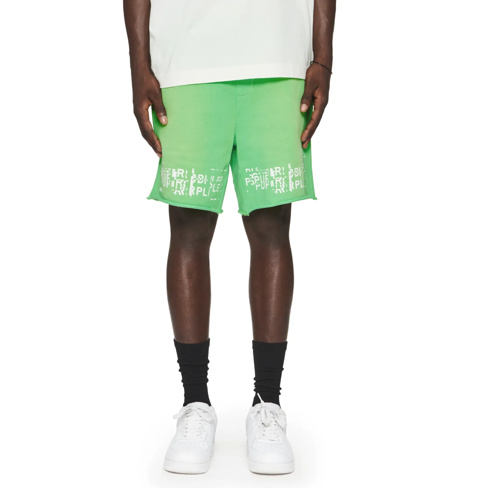 Purple Brand Glitch Sweatshorts (Green)