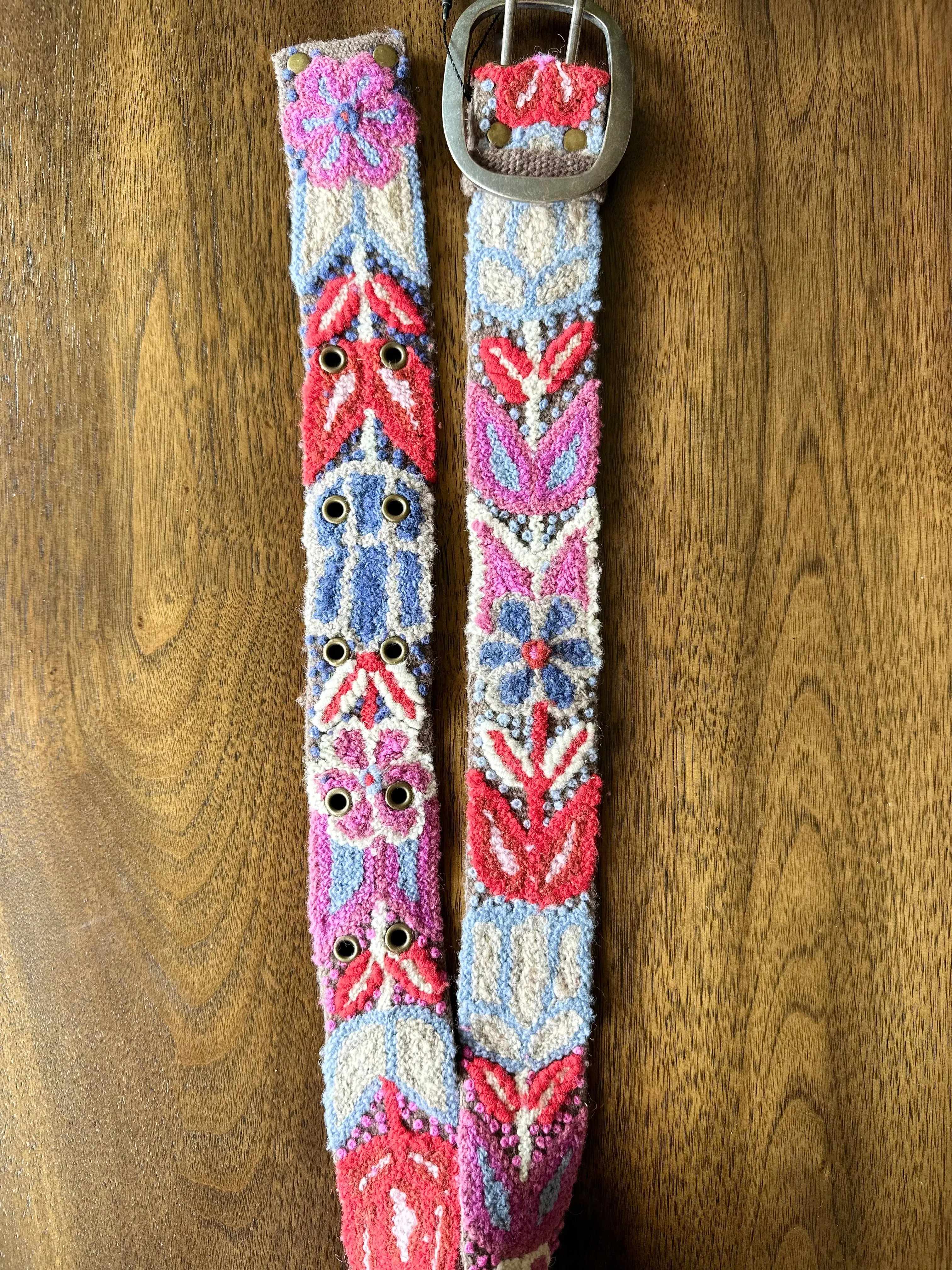 Purple Hand Embroidered Belt