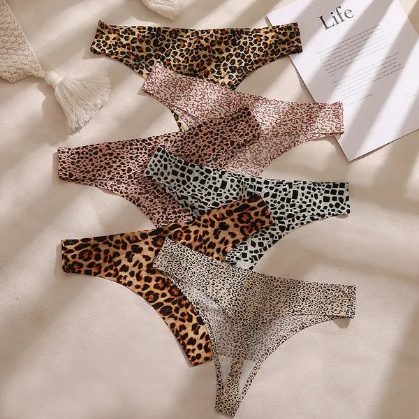 Seamless Cheeta Print Thong Panty