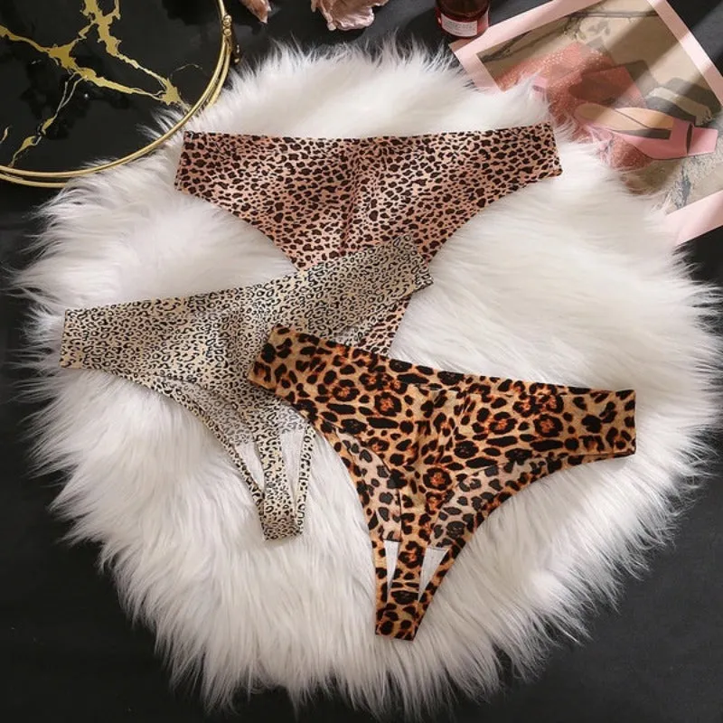 Seamless Cheeta Print Thong Panty